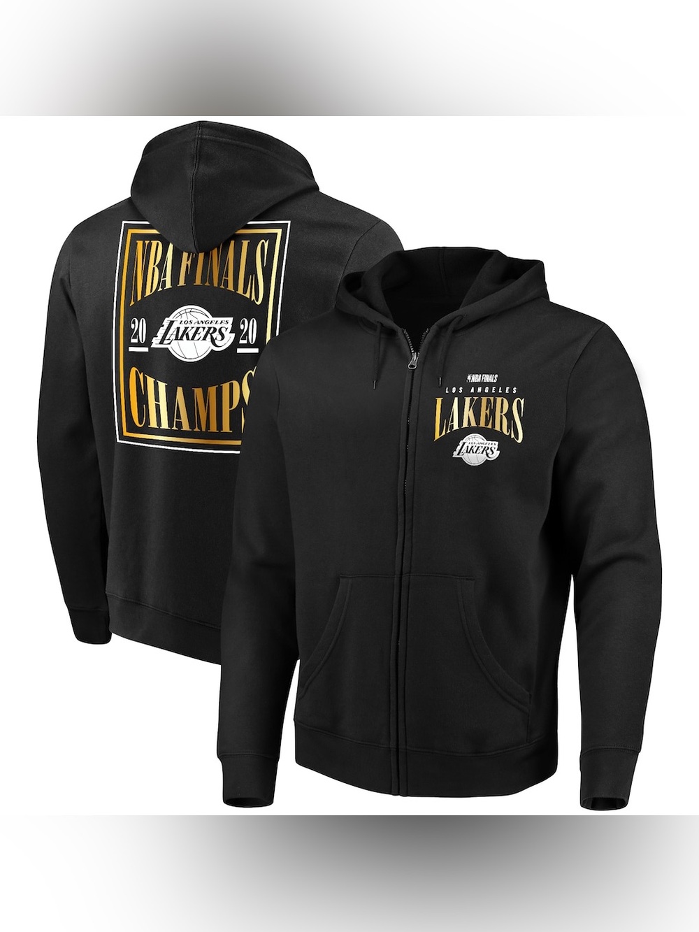 Men's Los Angeles Lakers Fanatics Black 2020 NBA Finals Champions DNA Full-Zip